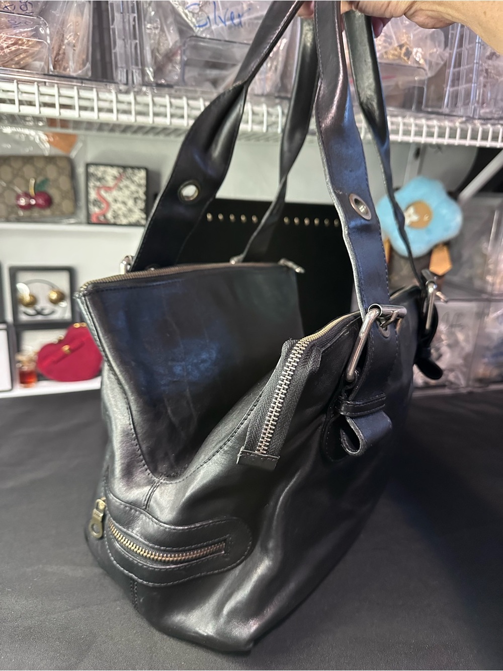 RARE Chloé F/W 2003 Phoebe Philo Era Black Leather Buckle Camera Bag Vintage Y2K - Picture 8 of 12